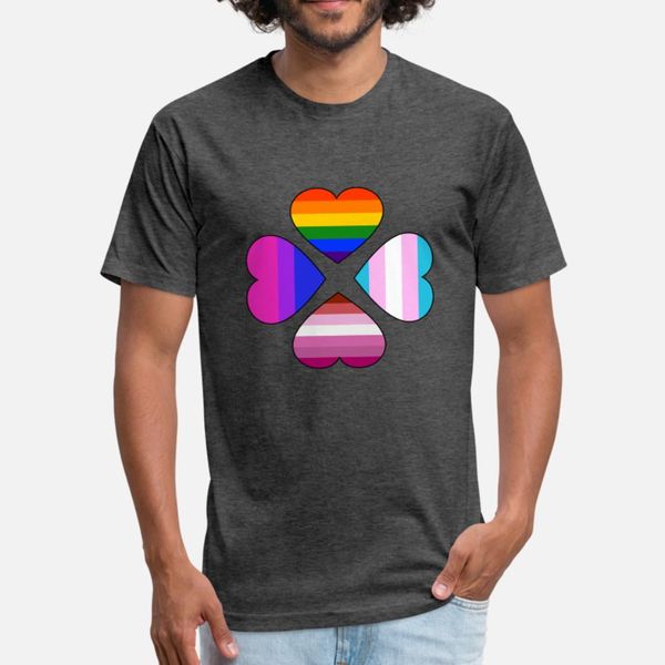 

lgbt hearts gay pride csd queer cloverleaf t shirt men design tee shirt o neck standard gift casual summer style family shirt
