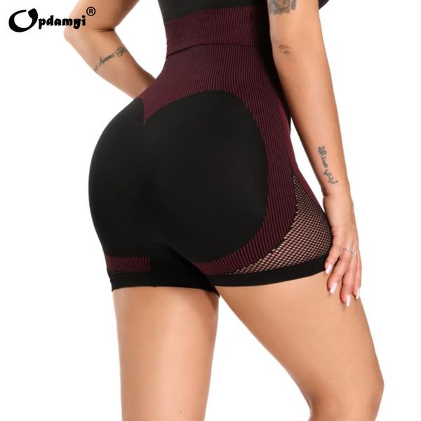 

yoga outfits seamless sports shorts for women high waist gym fitness clothing girl hollow out breathable running, White;red