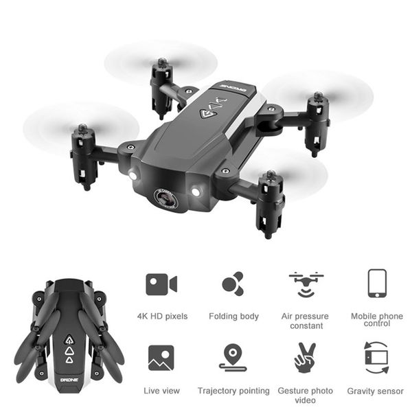 

мини rc drone 4k 1080p hd камера wifi fpv дистанционного управления бла высота удерживать безголовый режим quadcopter складная вертолет boy