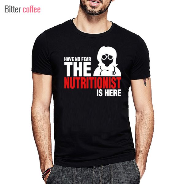 

bitter coffee summer have no fear the nutritionist is here t shirt men man's creative short sleeve crewneck cotton xs-3xl