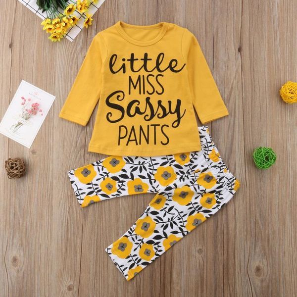 

2pcs baby girls outfits t-shirt+pants set toddler autumn long sleeves clothes tracksuit, White