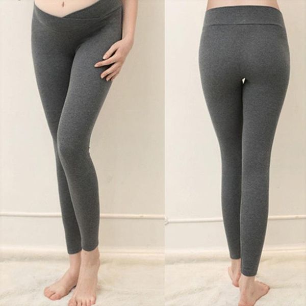 

autumn maternity leggings low waist pregnancy belly pants for pregnant women maternity trousers leggings plus size, Black