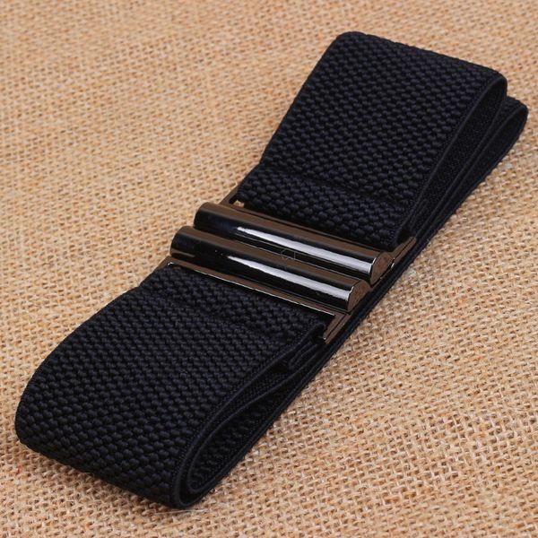

black elastic band belt women buckle black belt new fashion simple down dress decoration gift high quality, Black;brown