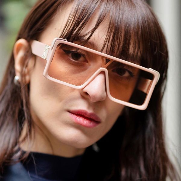 

2020 new women's square sunglasses female unique design oversized sun glasses men punk glasses candy colors shades oculos uv400, White;black