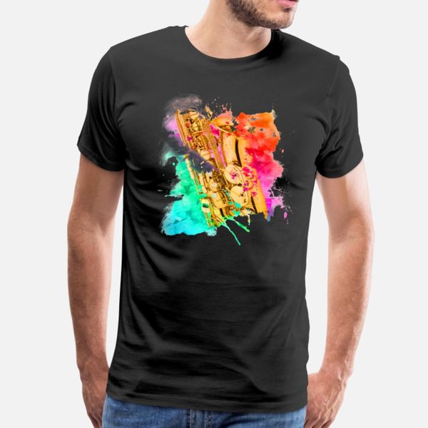 

saxophone instrument t shirt men personalized 100% cotton crew neck standard interesting casual spring autumn trend shirt