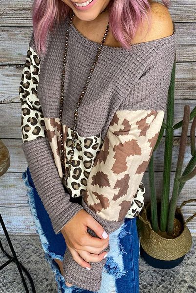 

clothing womens casual knitted sweater womens designer leopard patchwork sweater long sleeve o-neck fashion spring autumn, White;black