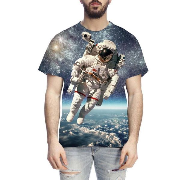 

3d space astronaut print spacex spaceship rocket ho street 3d print shirts funny horror comics men clothing