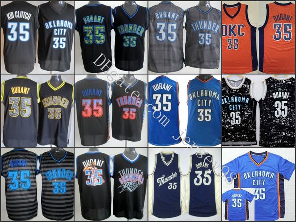 

oklahoma city thunder men #35 kid clutch nickname navy blue nba swingman jerseys, Black