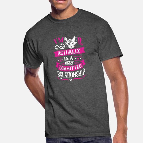 

in a very committed relationship with cat t shirt men print tee shirt round neck original anti-wrinkle casual summer outfit shirt