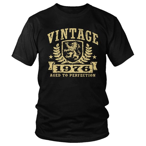

уникальный 1976 урожай ретро футболки мужчин crewneck 100% хлопок футболка 44-й день рождения подарки 44 лет tee летняя одежда больших разме