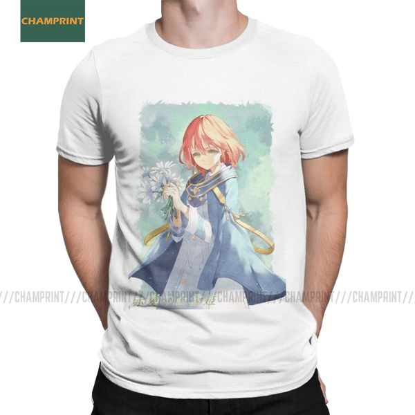 

men's akagami no shirayuki t shirts zen prince red hair hime manga anime 100% cotton fashion short sleeve tee gift idea t-shirts