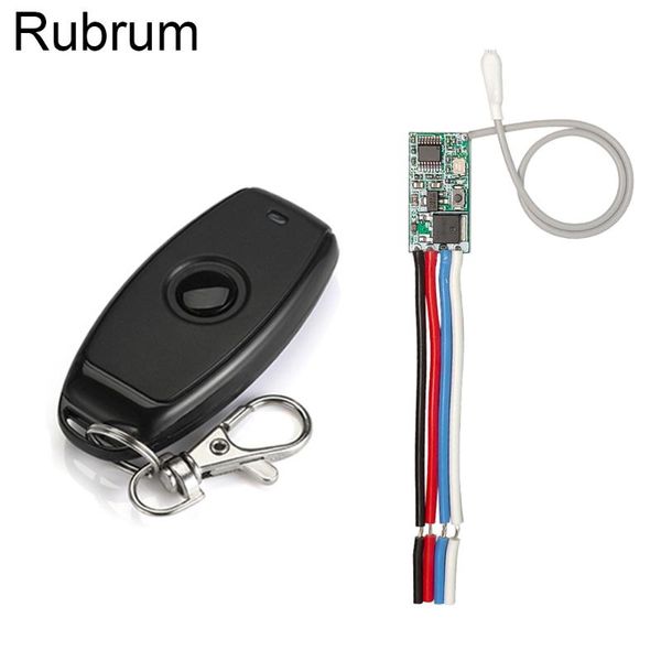 

rubrum 433mhz dc 3.6v 6v 12v 24v 1ch relay wireless rf remote control switch mini module with transmitter for led lamp light diy