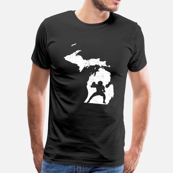 

michigan american football t shirt men character cotton o neck clothing gift building summer style vintage shirt