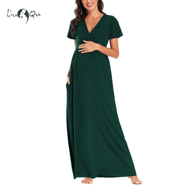 

maternity dresses pography pregnancy summer elegant short sleeve dress poshoot maxi gown, White