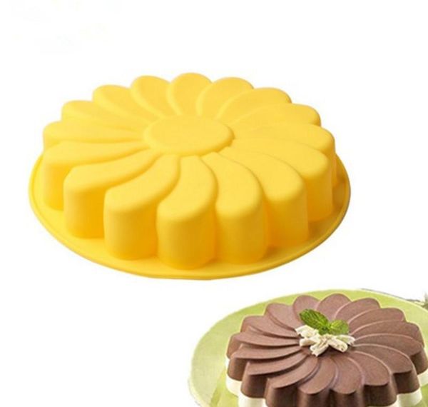 

cake pan sunflower 8 inch silicone bakeware tools bread round baking pastry dishes ce2007 ciiiu