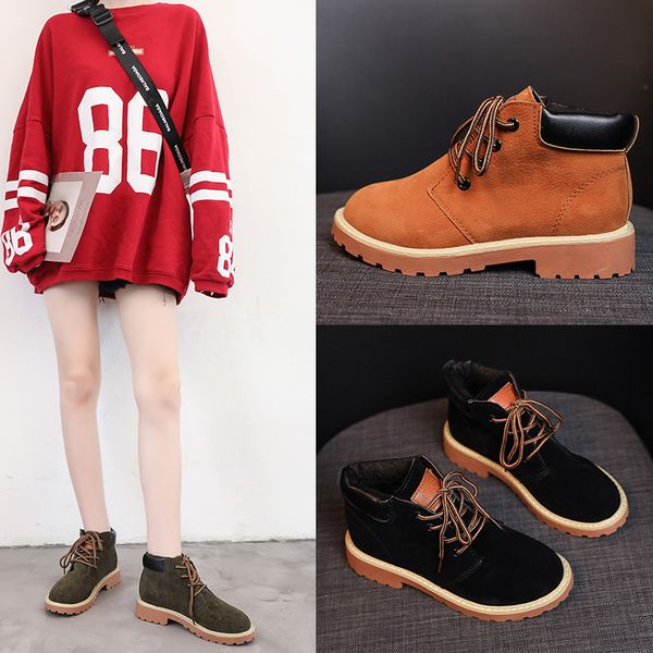 

new 2020 women boots autumn winter boots classic snow winter suede warm fur plush women shoes 35-40, Black