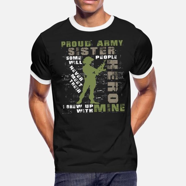 

proud army sister t shirt men printed 100% cotton crew neck pictures gift comfortable spring autumn unique shirt