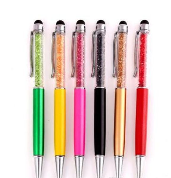 caneta esferográfica fina de cristal Moda Criativa Pen Toque Stylus para a escrita Papelaria Escola Escritório Pen Esferográfica
