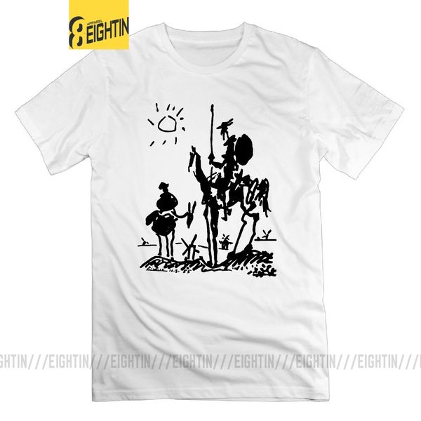 

picasso art painting man's t-shirt don quixote knight vintage t shirts tees short sleeve 100% cotton funny o neck