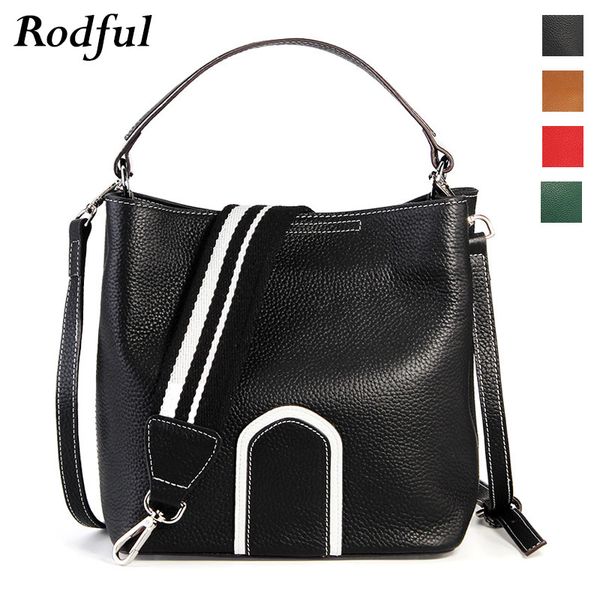 

fashion small shoulder messenger bag women's genuine leather crossbody bag bucket mini real leather cross body female black