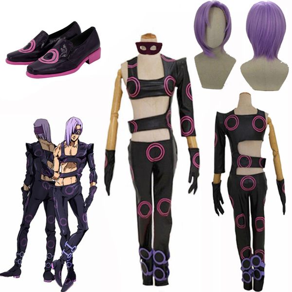 Anime JoJo's Bizarre Adventure Melone Costume Cosplay JoJo Melone Scarpe Parrucca Cosplay