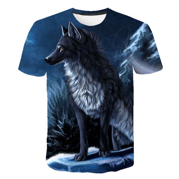 

o-collar wolf animal male 3d print shirts oversized humor anime men clothing
