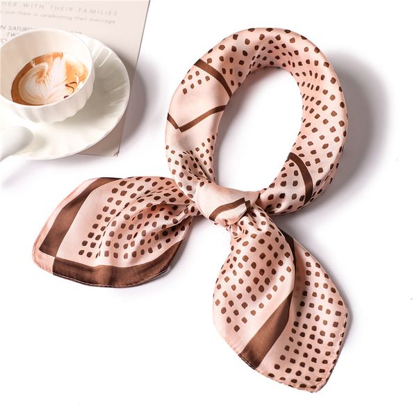 

2020 new silk scarf women fashion dot pattern square scarves small head scarfs foulard elegant lady neckerchief gift for girls, Blue;gray