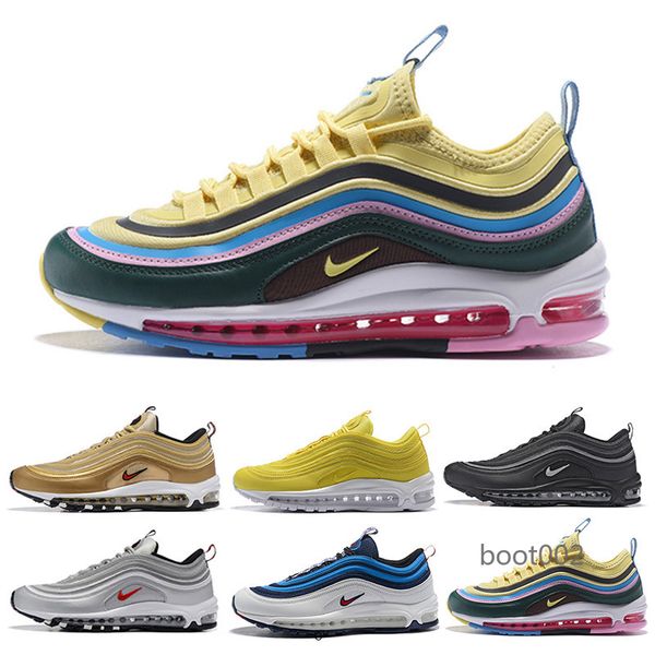 

2019 new arrival with box mens womens running shoes cushion silver gold sneakers athletic designers sports outdoor shoes air jhskc, Black