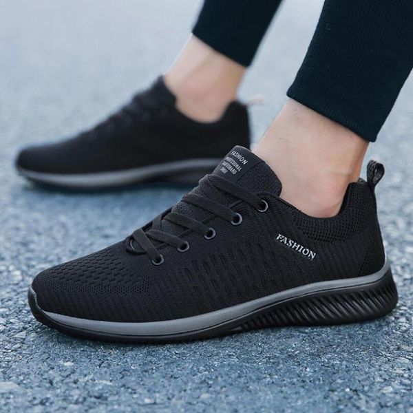 

men sneakers lac-up men shoes lightweight comfortable breathable walking casual shoes tenis masculino zapatillas hombre, Black