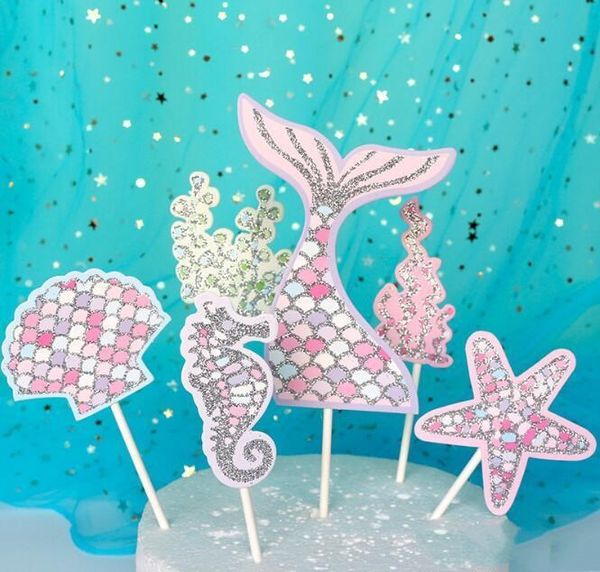 

cupcake cake er kids sea shower decoration the decor party little under baby birthday tail mermaid xhlight ecxnt