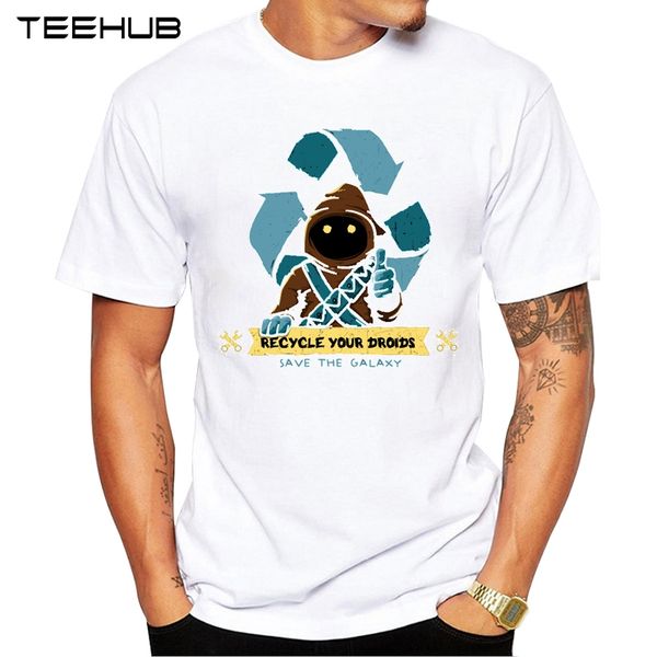 

teehub men's new fashion recycle your droids design short sleeve t-shirt cool printed hipster tee shirts