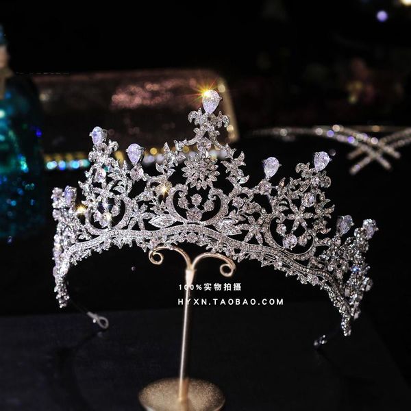 Corona, Tiara, YallFF Prom Queen Crown Quinceanera Pageant Crown Princess Strass Crystal Corone da sposa Diademi per le donne