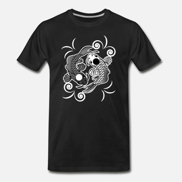 

ying yang koi carp karma good and evil gift t shirt men custom 100% cotton o neck leisure crazy new style summer style normal shirt
