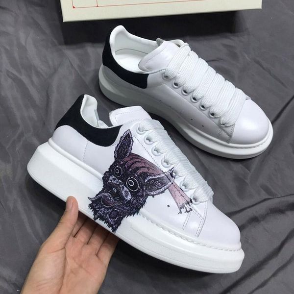

new triple white leather platform sneaker man woman fashion casual shoes flat athlete leisure shoes with box outdoor party, Black