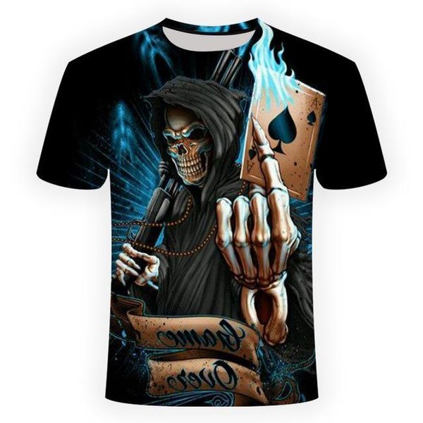 

3d skull poker men brand mens 3d print shirts kawaii aesthetic humor men clothing