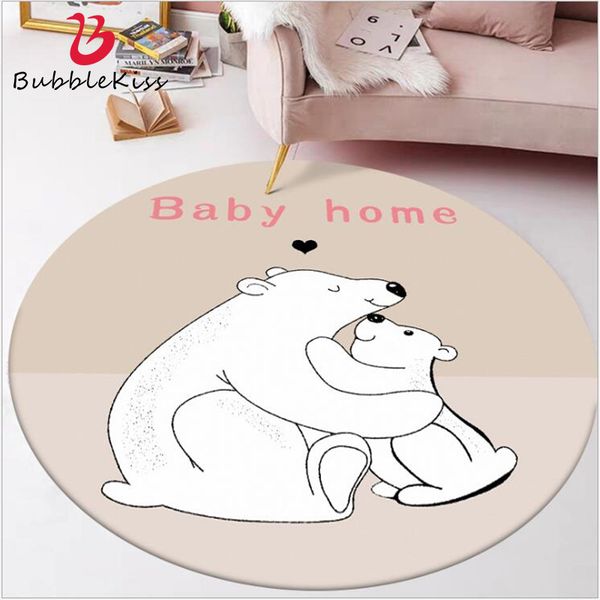 

carpets rugs and for home living room cartoon yellow bear pattern non-slip round carpet area rug bedroom 100% polyester