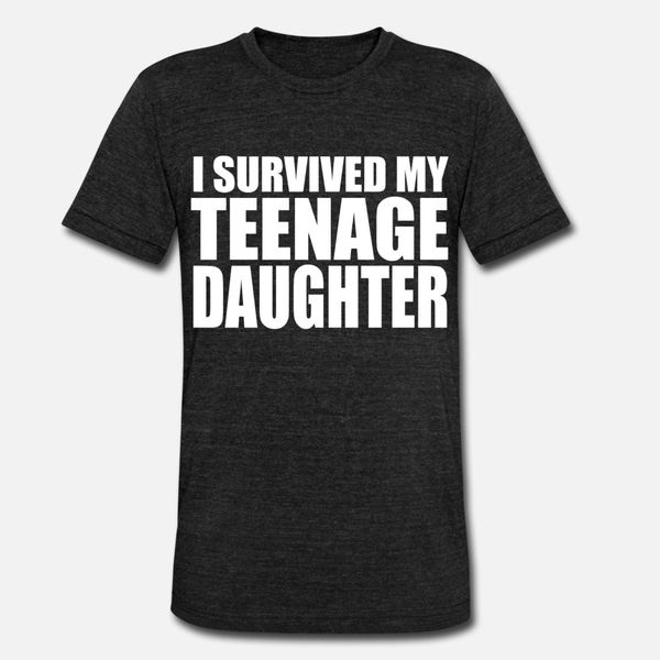 

i survived my teenage daughter t shirt men character tee shirt round collar basic solid loose funny summer style outfit shirt