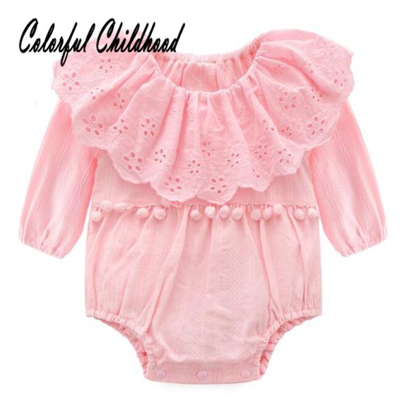 

sweet tassel design long sleeve romper baby girls cotton jumpsuit suit newborn body clothes children outfits 0-18m, Blue