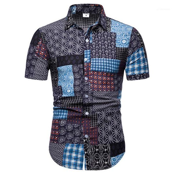 

fashion mens shirts mens designer floral print shirts short sleeved lapel neck button shirts summer slim, White;black