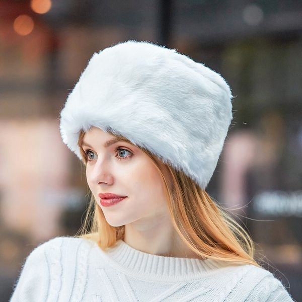 

wzcx faux skin solid color keep warm beanie fashion new thicken tide casual cold protection winter hat cap, Blue;gray