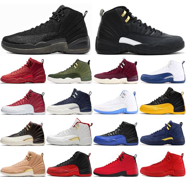 

2020 jumpman 12s mens basketball shoes gym red fiba michigan dark grey winterized the master athletic men trainers 12 sports sneakers 40-47