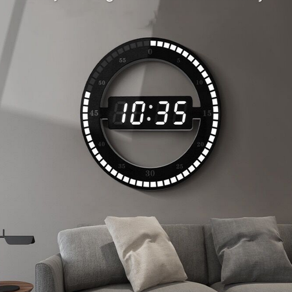 

desk & table clocks 3d led digital wall clock electronic night glow round adjust brightness desktop