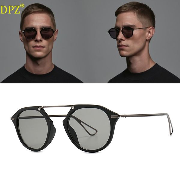 

new brand design metal hingesins wind street swoman sunglasses modern retro round frame men luxury sunglasses, White;black