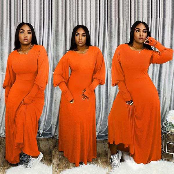 

new design women casual dress 2020 autumn long sleeve loose maxi long dress solid party dresses ladies fashion streetwear, Black;gray