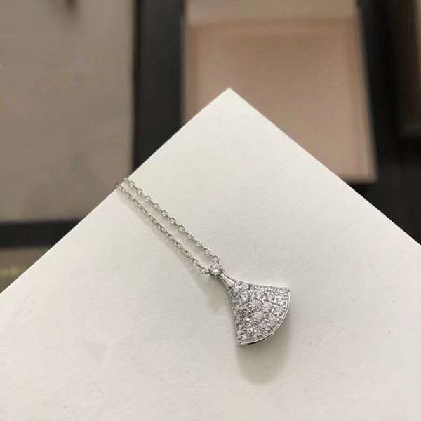 

2020 new selling women's fan necklace fashion temperament clavicle chain versatile personality pendant necklace ins cool wind necklace, Silver