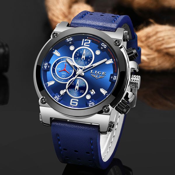

2020lige new mens watches quartz wrist watch casual sport watch for men waterproof date clock relogio masculino, Slivery;brown