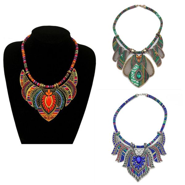 

pendant necklaces women chunky bib statement torque choker bohemia african egypt tribal, Silver