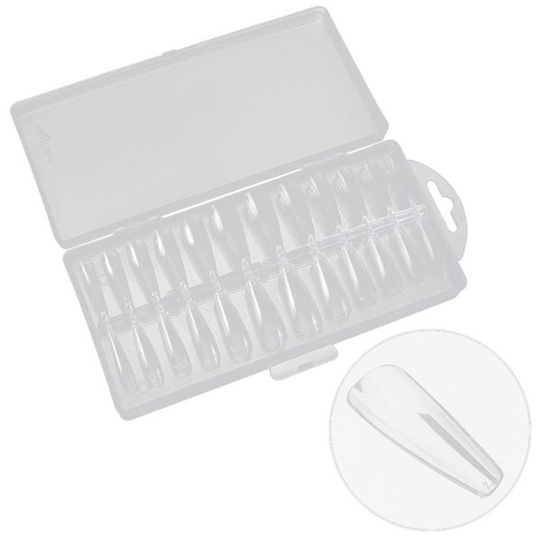 

false nails 2021 fashion 240pcs women ladies clear full cover abs nail tips natural long ballerina art diy manicure tools, Red;gold