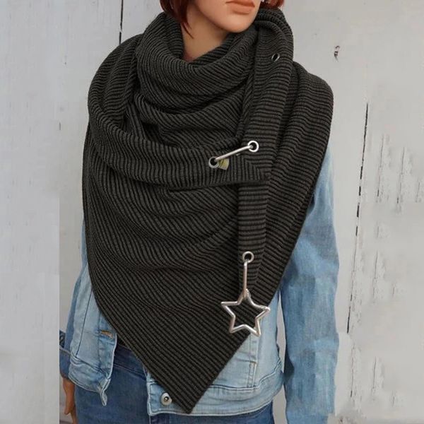

scarves scarf women winter fashion soild star design knitting warm shawls wrap casual outdoor, Blue;gray