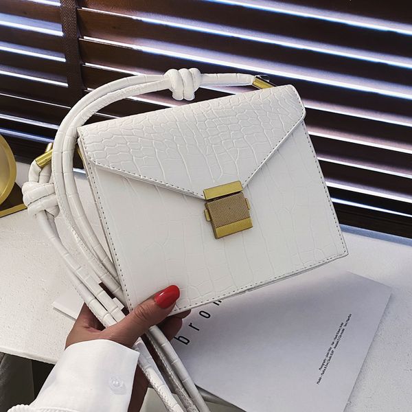 

stone pattern square crossbody bag 2020 fashion new pu leather women's designer handbag lock shoulder messenger bag